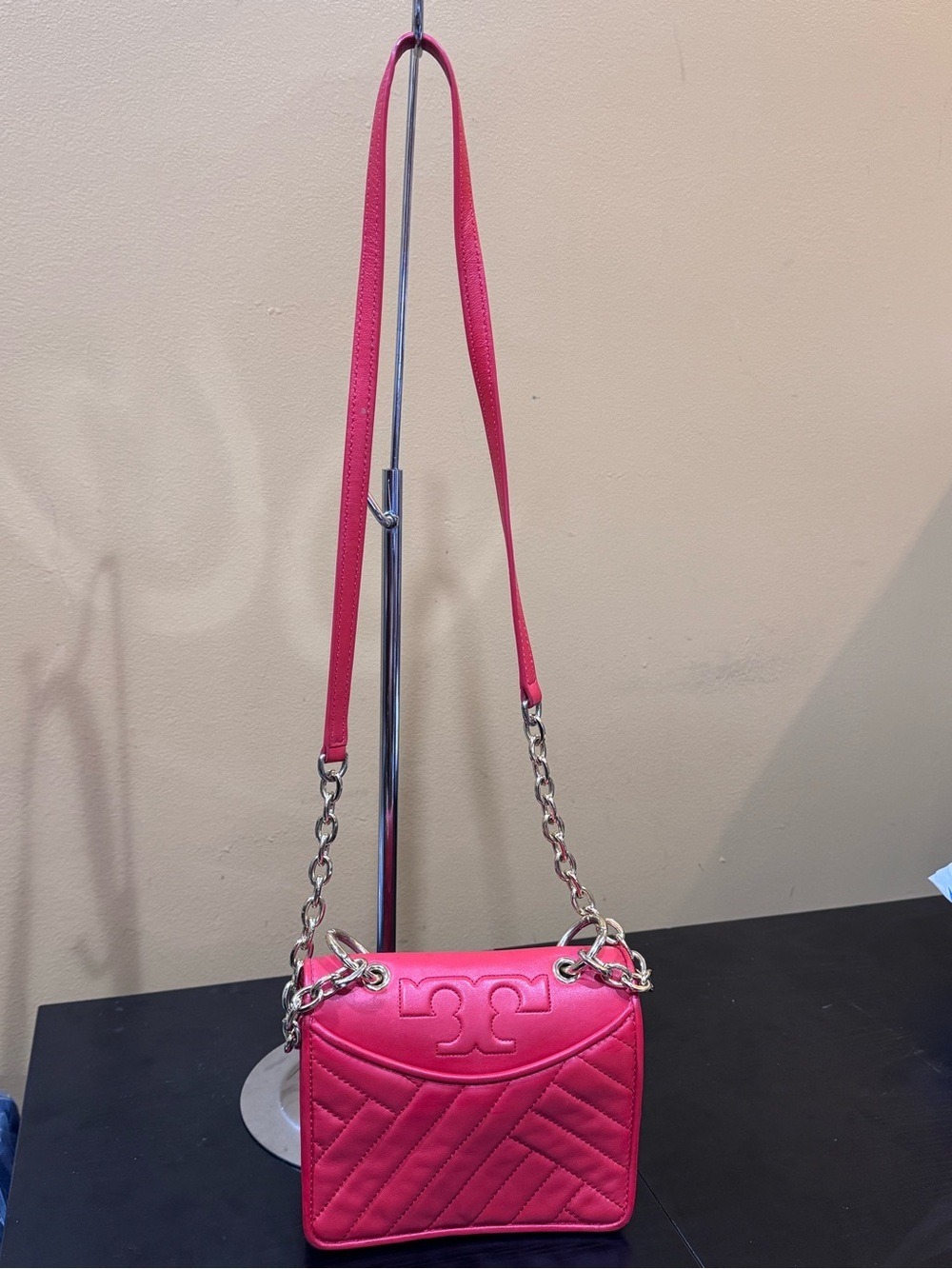 Tory Burch Alexa Quilted Leather Convertible mini Shoulder Bag